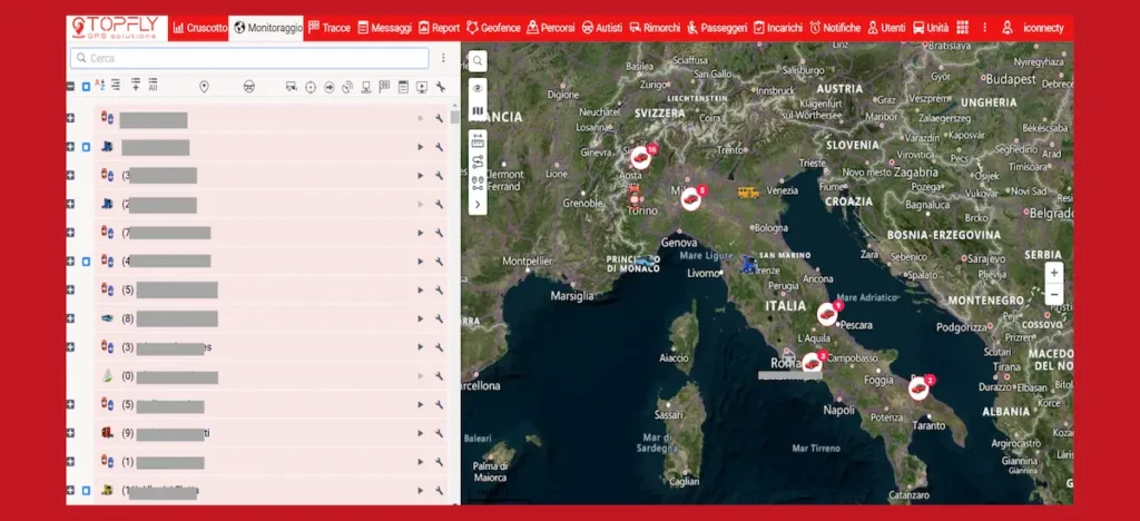 TOPFLY piattaforma di monitoraggio